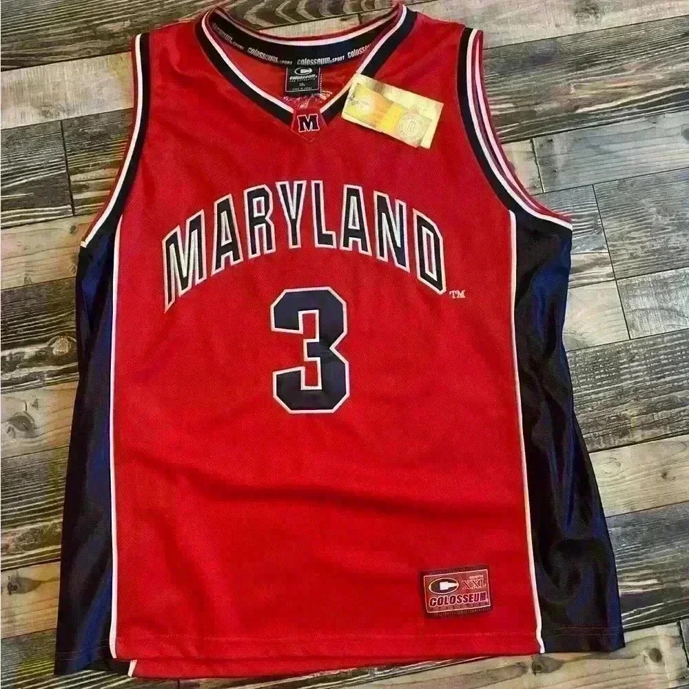 NWT Colosseum Maryland #3 Terrapins Basketball Jersey size XL